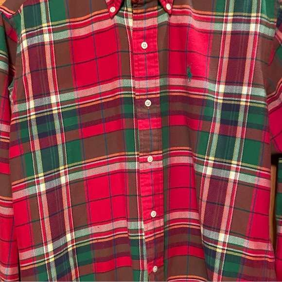 Ralph Lauren Polo Plaid boys Shirt - Red, Green, White size 20 - Picture 4 of 7